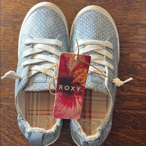Roxy Kids Light Blue and White Sneakers